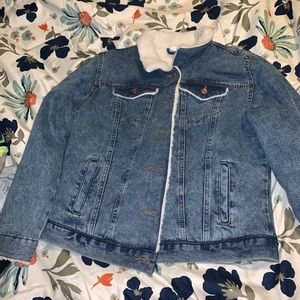 Fleeced jean jacket